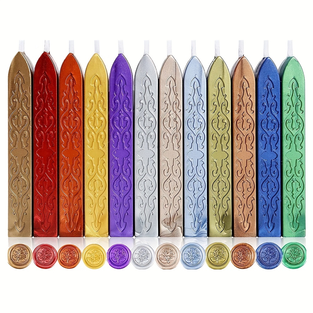 12pcs/bag Metallic Mixed Color - огляд і ціна Wax Seal Stamp Set
